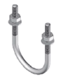 Abraçadeira (Grampo) Tipo U (3/8") - Tubo 2.1/2" (73 e 76mm) - c/ Arruela e Porca